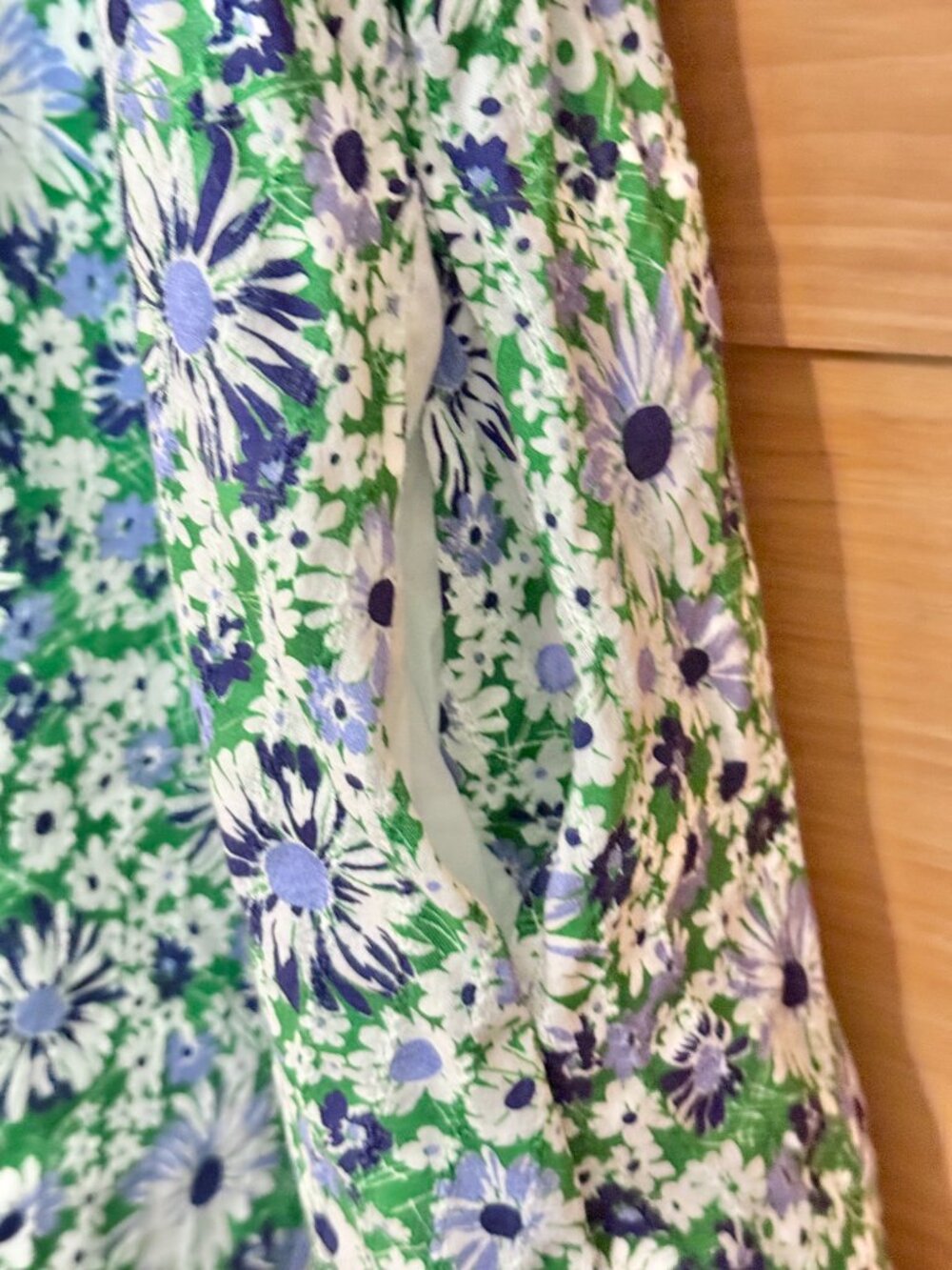 Pilcro Anthropologie Keira Green Floral Cottagecore Ruffled Cotton Mini Dress M - Picture 5 of 8
